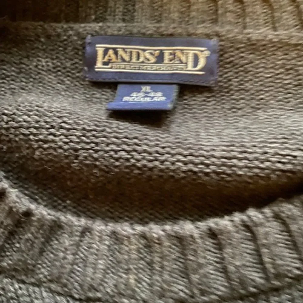 Lands' End Gray Knit crewneck sweater, size XL (46-48)